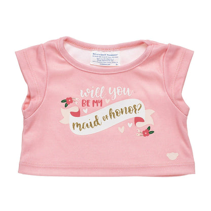 "Will You Be My Maid of Honor?" T-Shirt for Stuffed Animals | Build-A-Bear® - US 2786