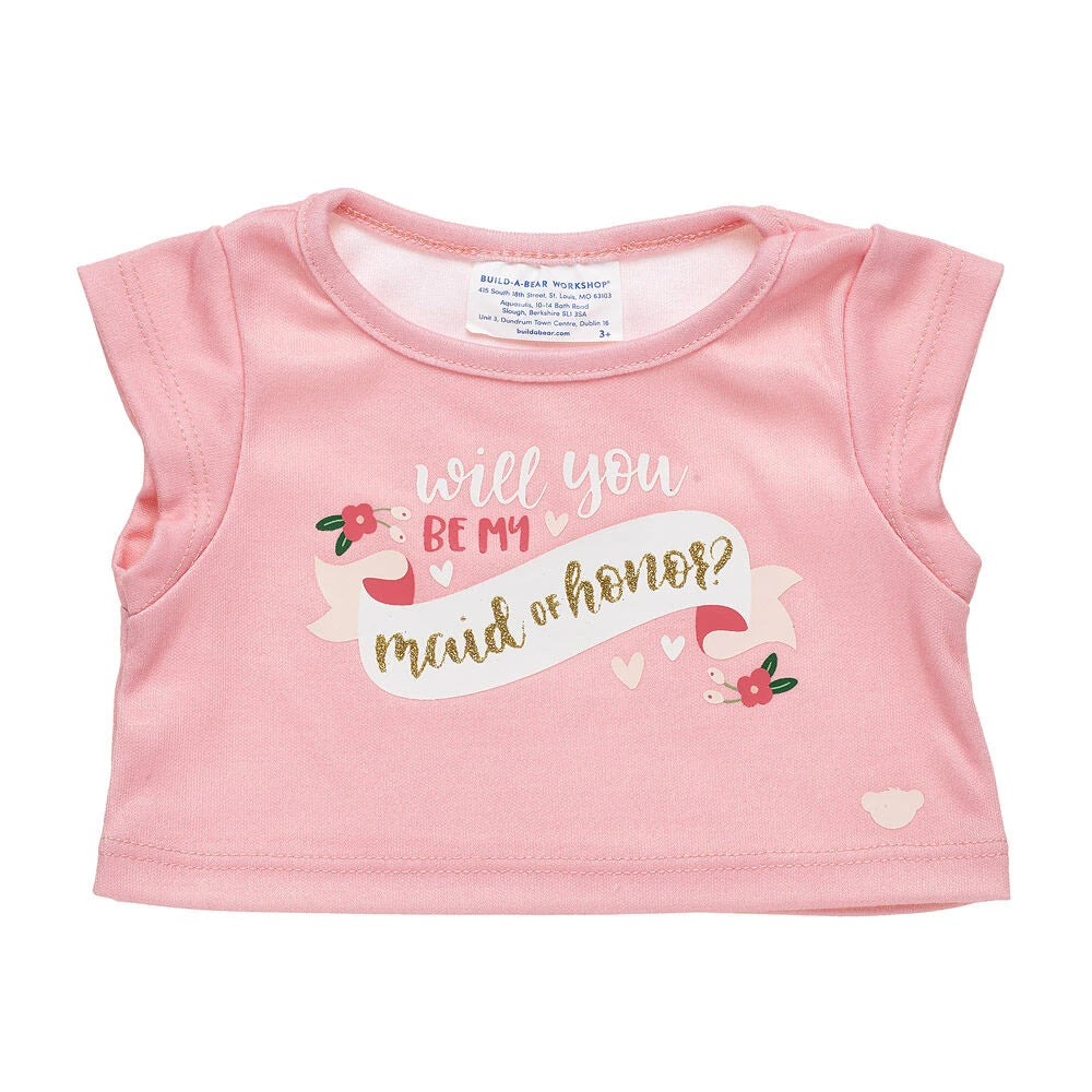 "Will You Be My Maid of Honor?" T-Shirt for Stuffed Animals | Build-A-Bear® - US 4751