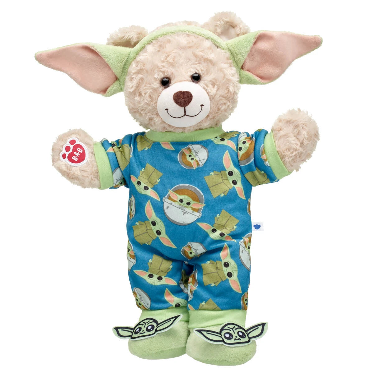 Happy Hugs Teddy Bear with Star Wars Grogu™ Sleeper &amp; Slippers Gift Set | Build-A-Bear® - US 9743