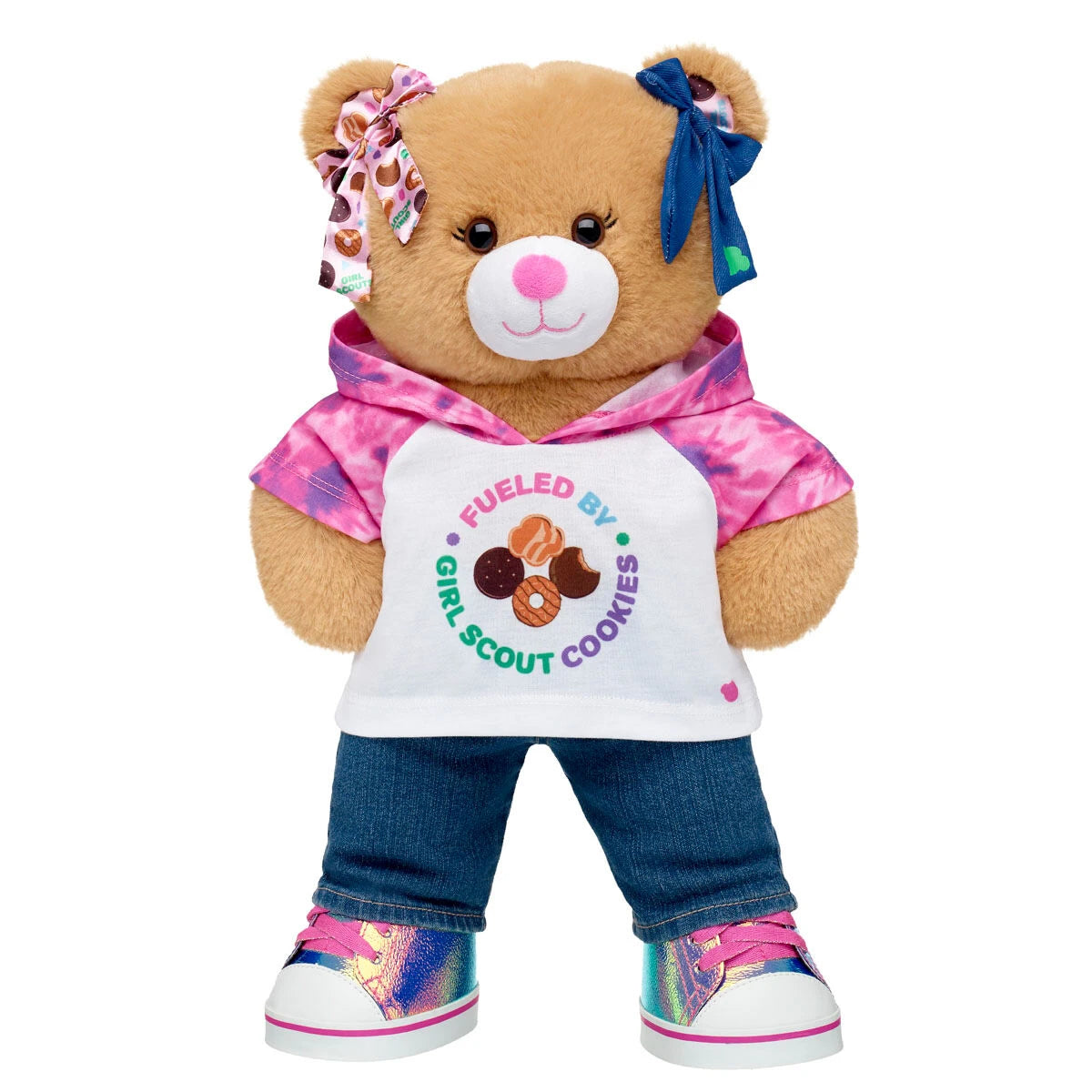 Girl Scout Cookie Teddy Bear Hoodie Gift Set w/ Bows | BAB - US 7545