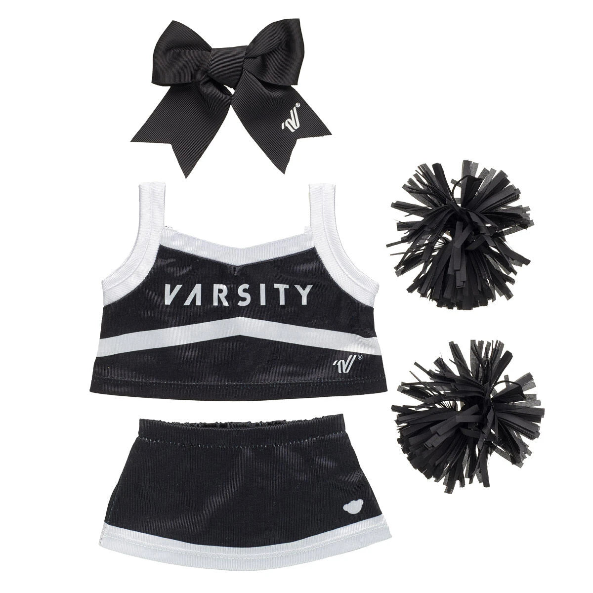 Online-Only Pastel Swirl Kitty Black Cheer Uniform Set | Build-A-Bear® - US 4503
