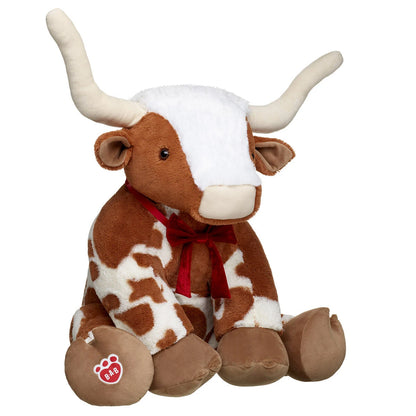 Giant Longhorn Cow Plush &amp; Red Gifting Bow | Build-A-Bear® - US 4345