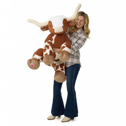 Giant Longhorn Cow Plush &amp; Red Gifting Bow | Build-A-Bear® - US 5034
