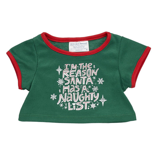 "Glisten and the Merry Mission" Naughty List T-Shirt | Build-A-Bear® - US 7998