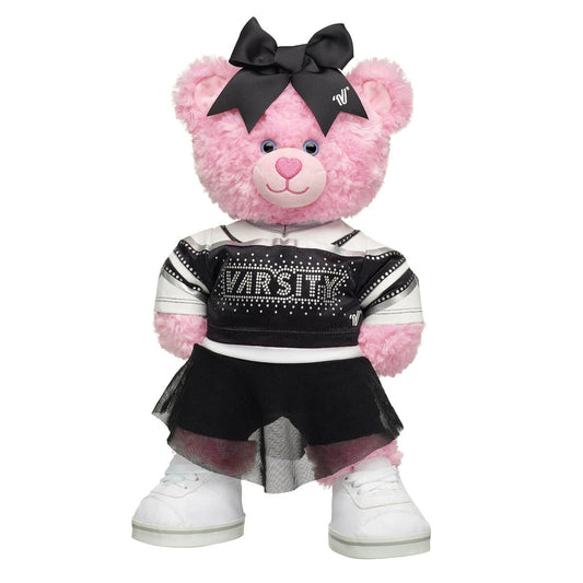 Pink Cuddles Teddy Bear All-Star Black Cheer Uniform Set | Build-A-Bear® - US 9139